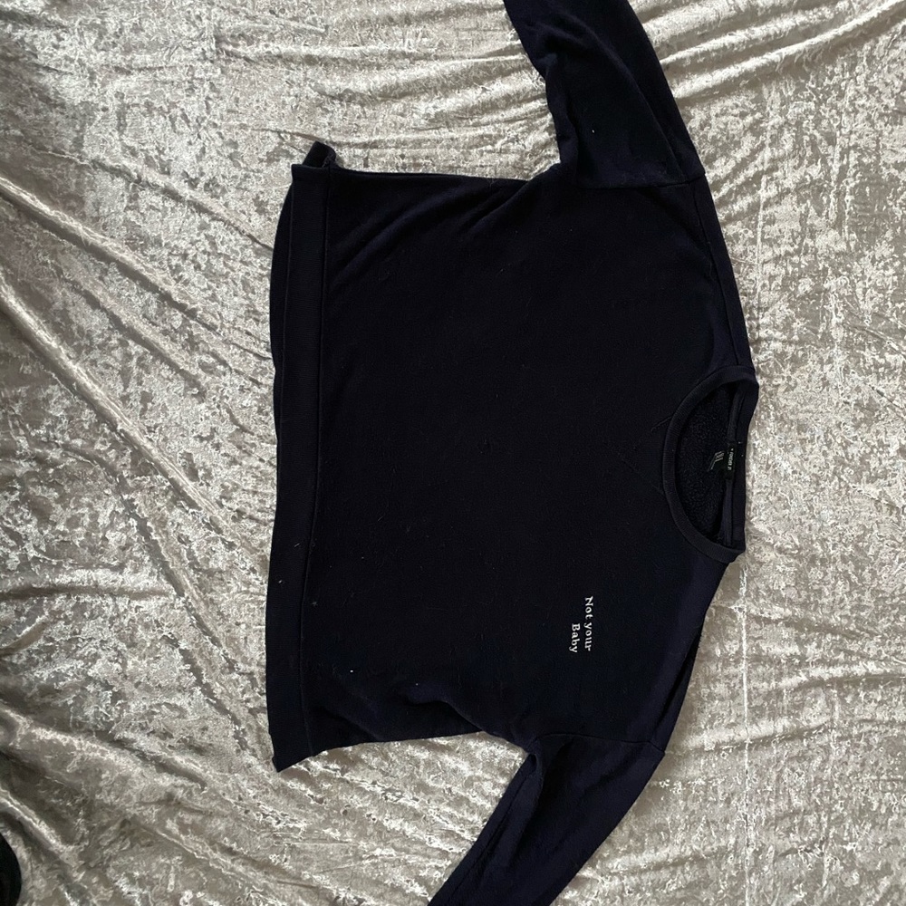 Forever 21 not your baby embroidered crop sweater
